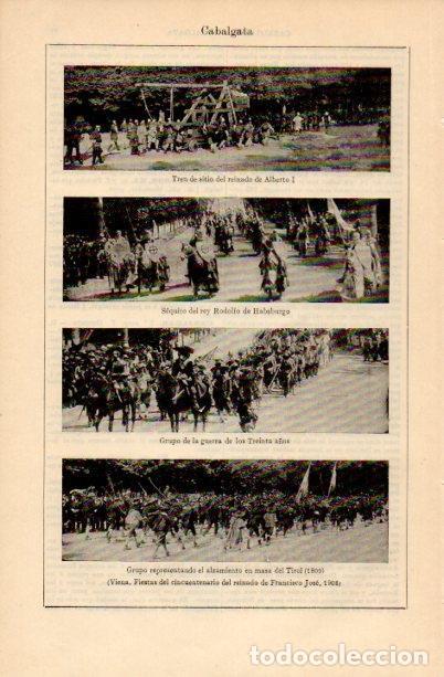 Cartes Postales: LAMINA V16635: Fotografias del cincuentenario del reinado de Francisco Jose en 1908 - Varios