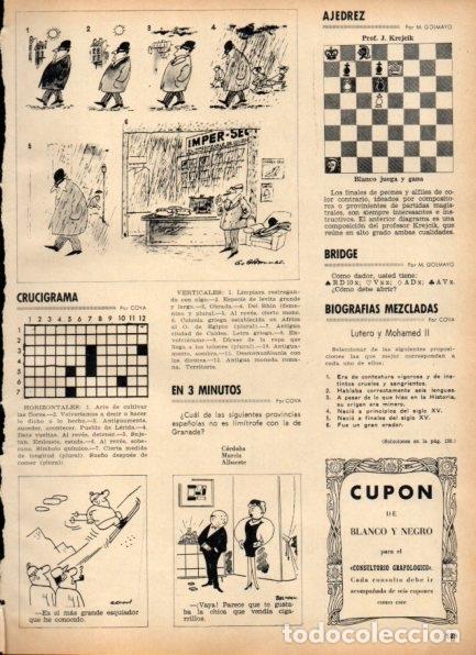 Cartoline: LAMINA V21221: Vi&ntilde;etas por Conti y Bertran y crucigrama Blanco y Negro unum. 2843 - Varios