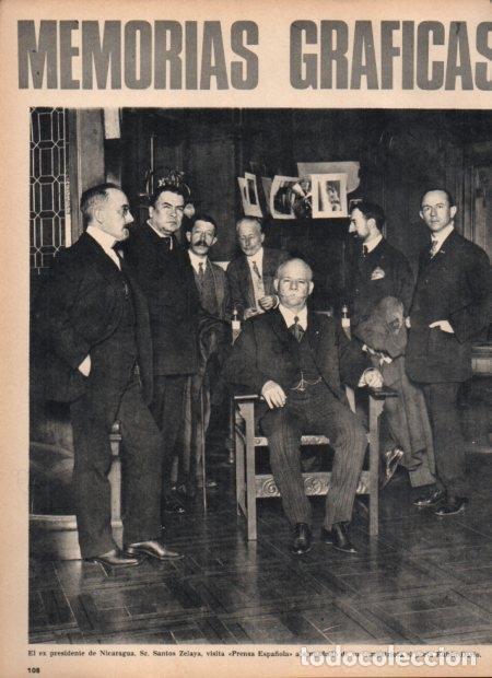 Postales: LAMINA V21709: Santos Zelaya y Ruben Dario visitando Prensa Espa&ntilde;ola - Varios