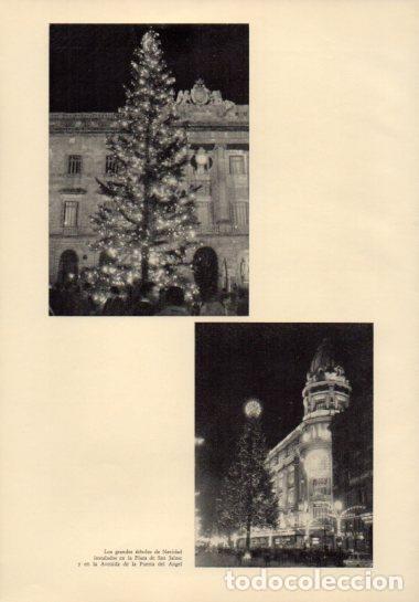 Postales: LAMINA V23086: Arbol de Navidad en Plaza del Rey, Barcelona - Varios
