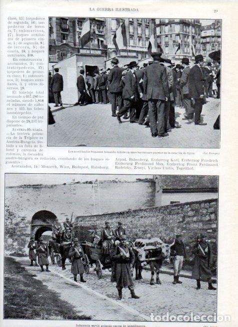 Postales: LAMINA V17869: Infanteria servia guiando carros de impedimenta - Augusto Riera