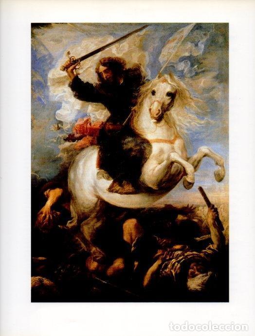 Postales: LAMINA V18211: Santiago en la batalla de Clavijo por J. Carre&ntilde;o de Miranda - Varios