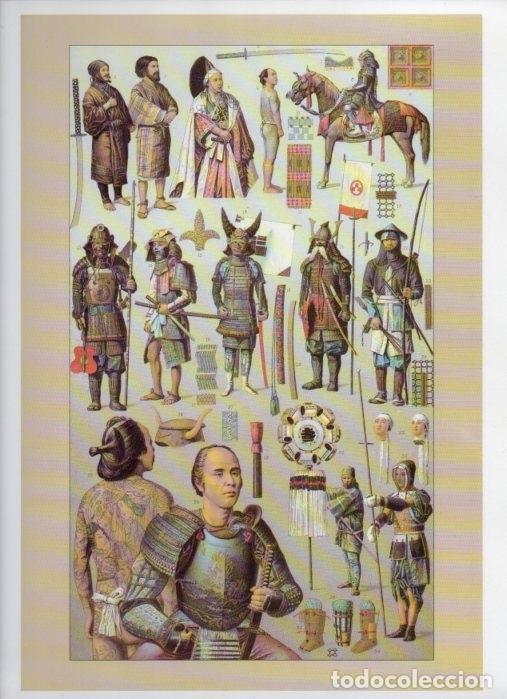 Postkarten: LAMINA V18349: The 19th Century antique civilizations. Japan. Ainos - Military costume - Albert Raci