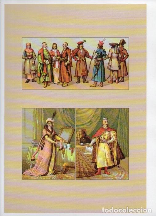 Postkarten: LAMINA V18441: Traditional costumes of the 1880s. Poland. Nobles and peasants - Albert Racinet