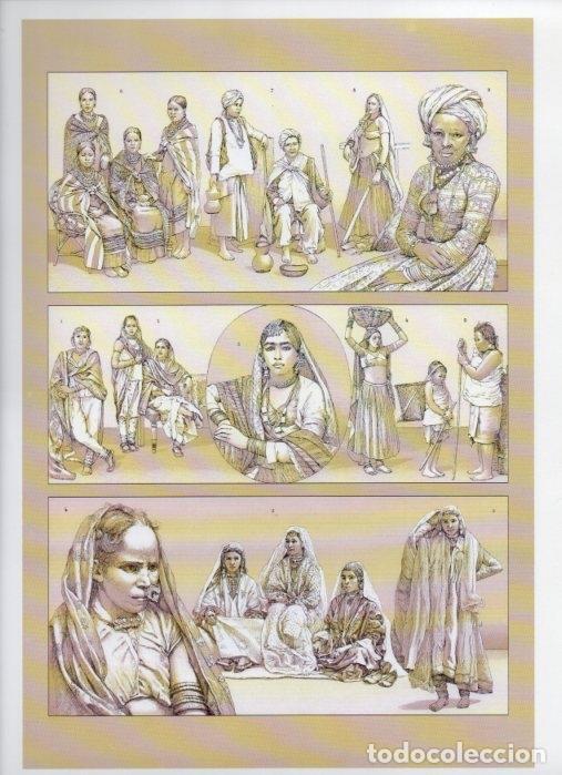Postkarten: LAMINA V18358: The 19th Century antique civilizations. India. Peasant costumes - Albert Racinet