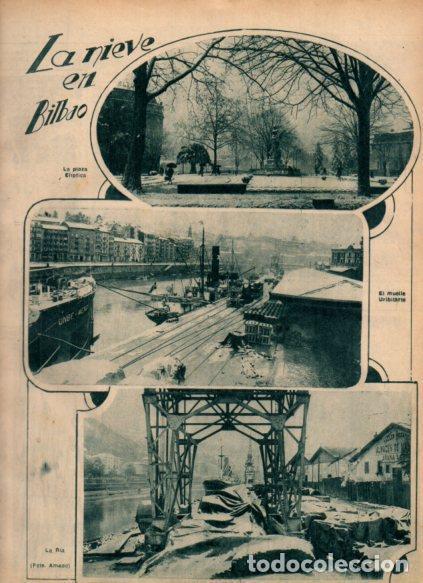 Postkarten: LAMINA V24403: Plaza Eliptica y el muelle nevados de Bilbao - Varios