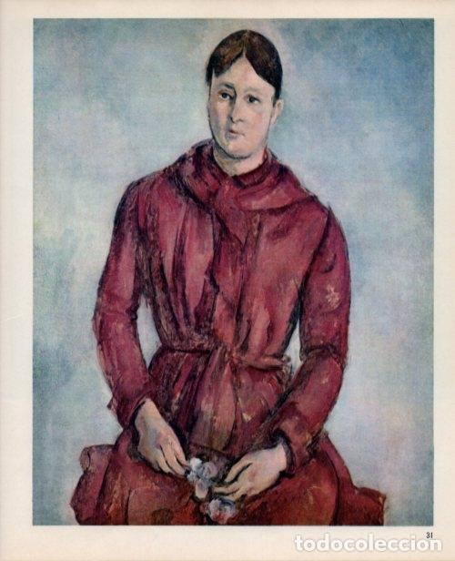 Postales: LAMINA V18969: Cezanne. Portrait of Mme Cezanne in red - Basil Taylor