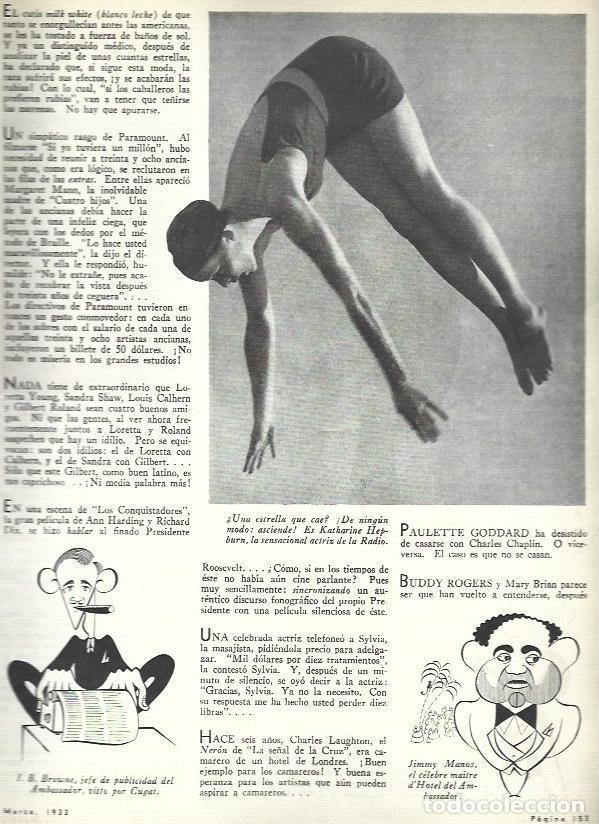 Postais: LAMINA 33407: Katherine Hepburn y caricaturas de Xavier Cugat - VVAA