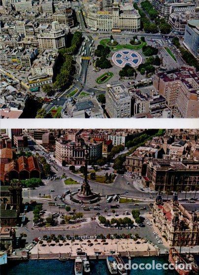 Cartoline: LAMINA V26176: Vista aeria pla&ccedil;a de Catalunya i Porta de la Pau, Barcelona - Varios
