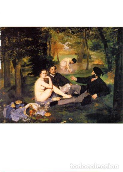 Postales: LAMINA V25724: Almuerzo en la hierba por Manet - Klaus Reichold