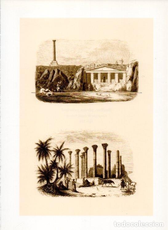 Cartes Postales: LAMINA V20002: Tumba de Urque y Templo de Djerash grabados por Breton - Varios