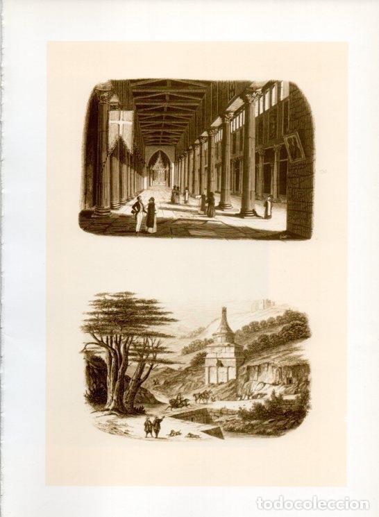 Postais: LAMINA V19998: Iglesia de Bethleem y Tumba de Absalon grabados por Breton - Varios
