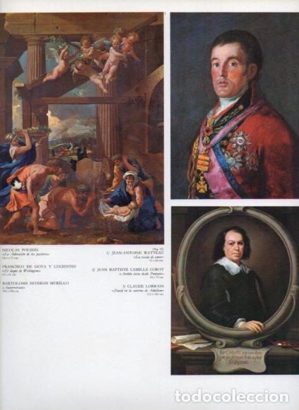 Postales: LAMINA V25881: La Adoracion de los pastores por Poussin, El duque de Wellington por Goya y autorretr