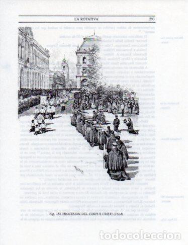 Postales: LAMINA V25390: Procesion del Corpus Cristi en Santiago - Leopoldo Castedo