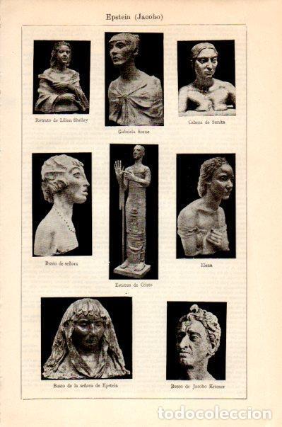 Postales: LAMINA V27521: Bustos por Jacobo Epstein - Varios