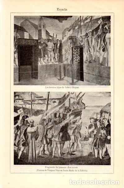 Postales: LAMINA V27675: Frescos de Vazquez Diaz en Santa Maria de la Rabida - Varios