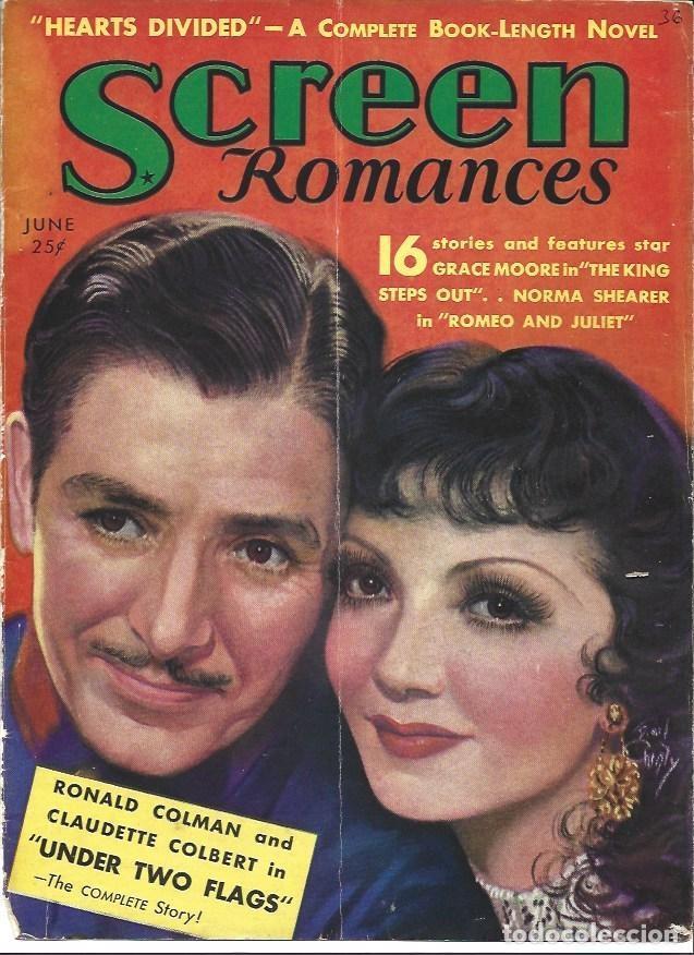 Cartoline: LAMINA 32268: Ronald Colman y Claudette Colbert en portada de Screen Romances - VVAA