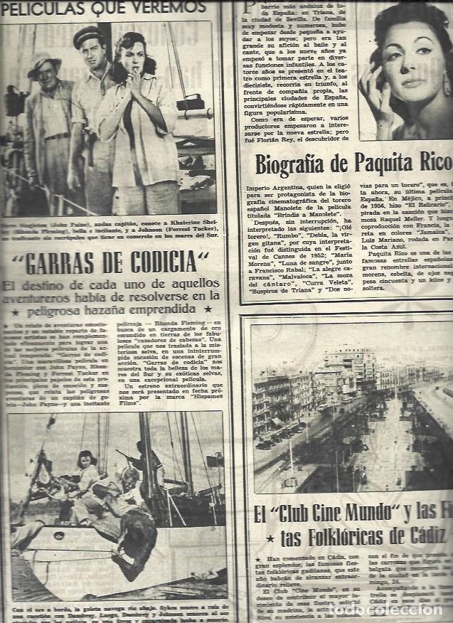 Postales: LAMINA 32968: Escenas de Garras de Codicia y biografia de Paquita Rico - VVAA