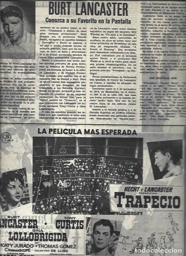 Cartes Postales: LAMINA 32822: Burt Lancaster y anuncio de Trapecio - VVAA
