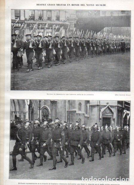 Postais: LAMINA V20940: Desfile militar en honor al alcalde de Londres - Augusto Riera