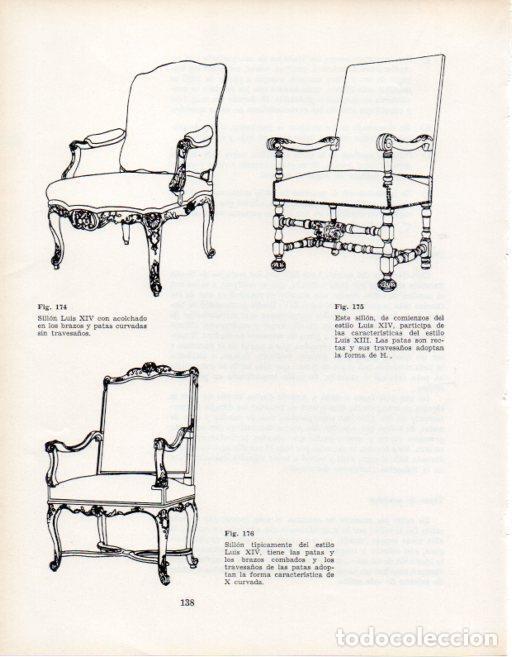 Cartoline: LAMINA V28358: Sillones estilo Luis XIV, Francia - VArios