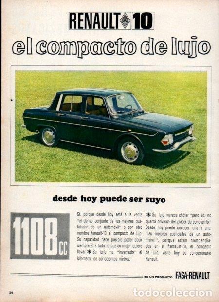 Postales: LAMINA V21148: Publicidad Renault 10 - Varios