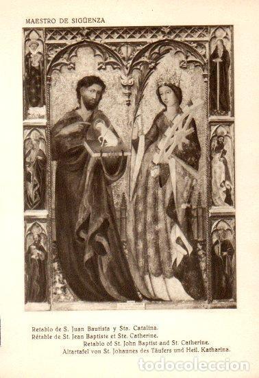 Postales: LAMINA V28164: Retablo de San Juan Bautista y Santa Catalina por Maestro Siguenza - Bernardino de Pa