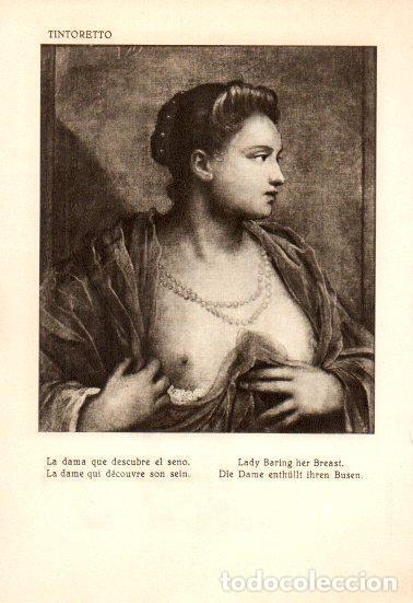Postkarten: LAMINA V28140: La dama que descubre el seno por Tintoretto - Bernardino de Pantorba