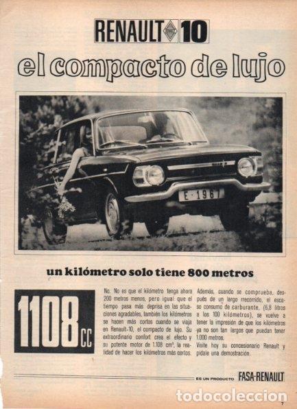 Postales: LAMINA V21271: Publicidad Renault 10 - Varios