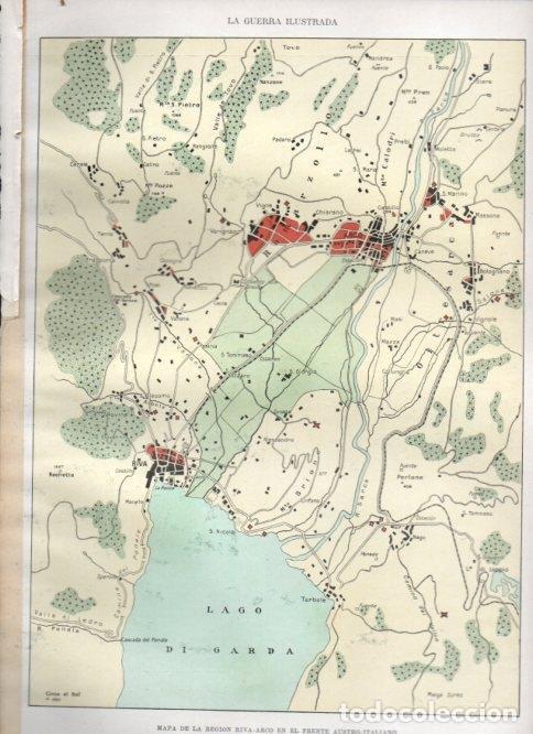 Postkarten: LAMINA V22424: Mapa de la regio Riva-Arco en el frene austro-italiano - Augusto Riera