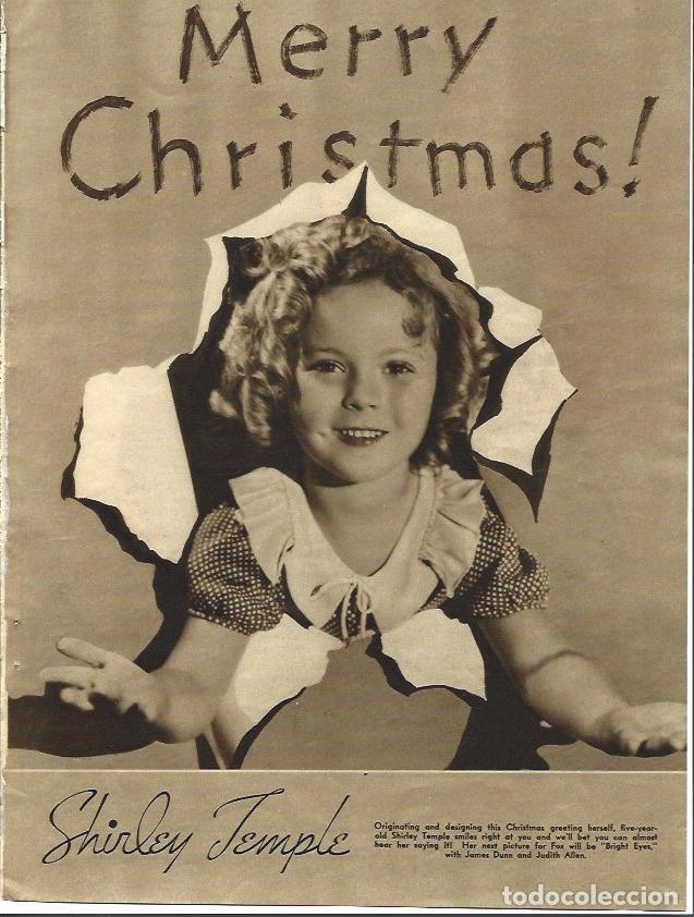 Postales: LAMINA 34388: Shirley Temple en felicitacion de Navidad - VVAA