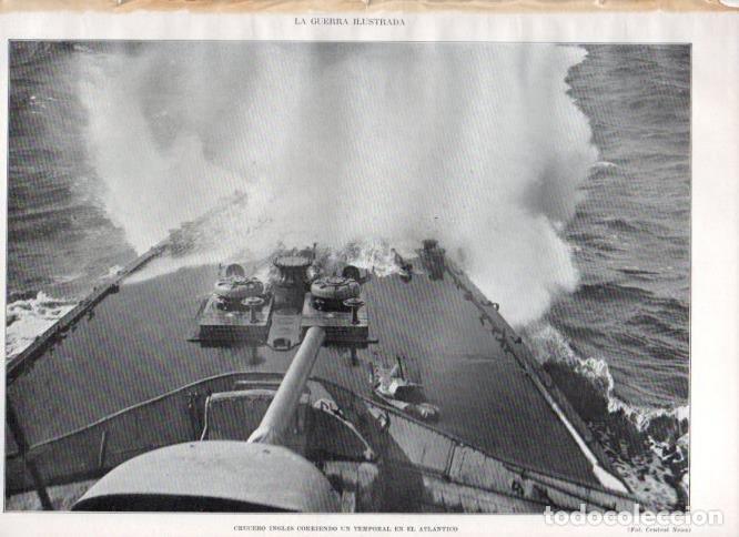 Cartoline: LAMINA V22390: Crucero ingles en un temporal en el Atlantico - Augusto Riera