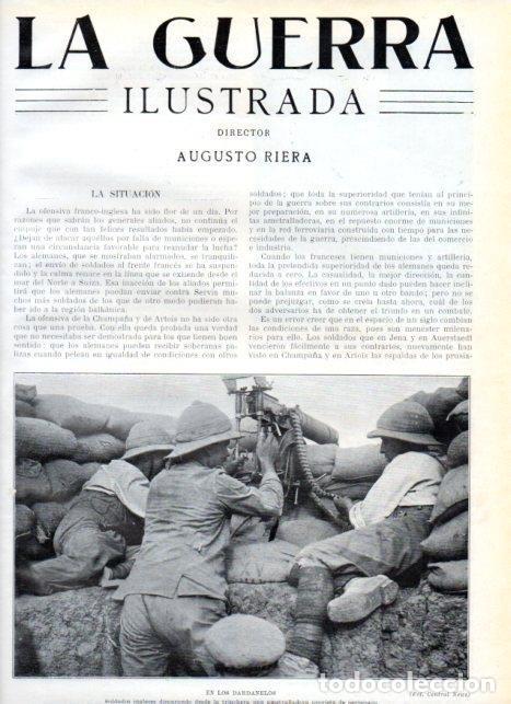 Postales: LAMINA V22250: Soldados ingleses en trinchera en los Dardelos - Augusto Riera