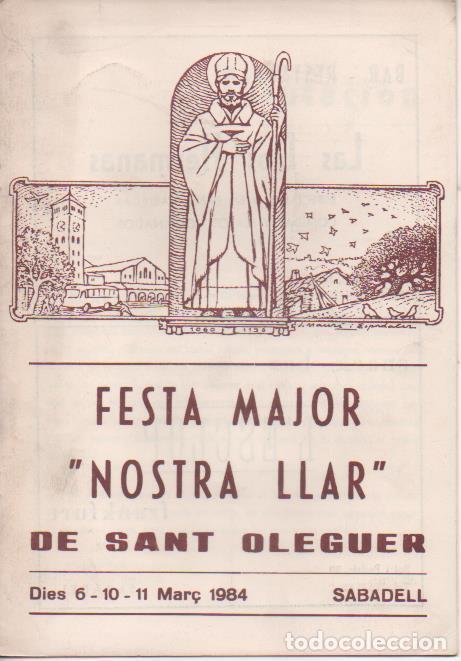 Postais: Varios E00557: Festa Major Nostra Llar&rdquo; de Sant Oleguer. Sabadell 1984&rdquo; - Varios