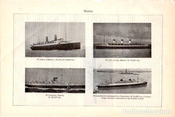 Postais: LAMINA V28978: Trasatlanticos Columbus, Cap Arcona, Lafayette y Manhattan - Varios