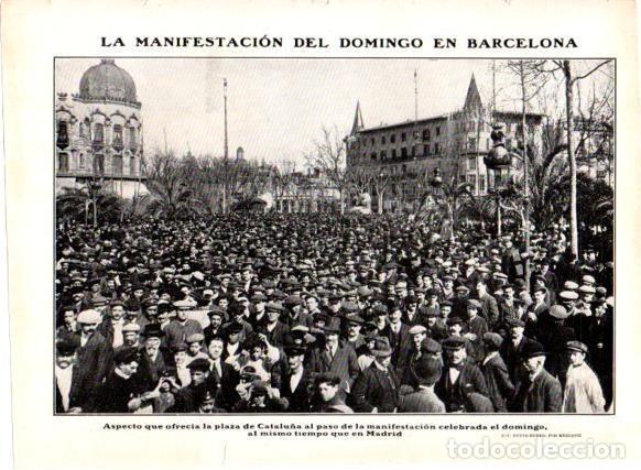 Postales: LAMINA V22870: Manifestacion contra el gobierno en plaza Catalu&ntilde;a, Barcelona - Varios