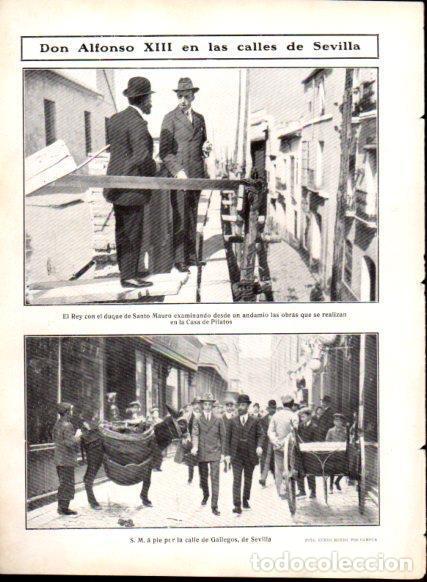 Postais: LAMINA V22886: Alfonso XIII en las calles de Sevilla - Varios
