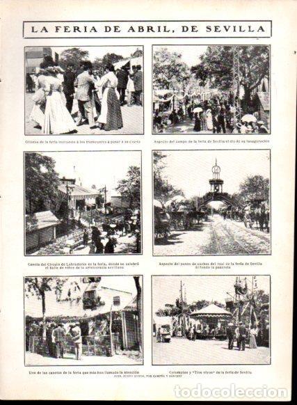 Postales: LAMINA V22727: Vistas de la Feria de Abril de Sevilla - Varios