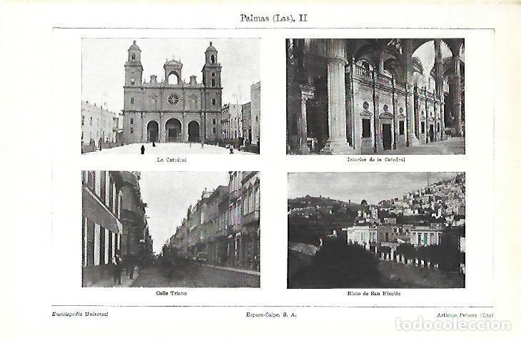 Postales: LAMINA ESPASA 39710: Catedral, Calle Triana y Risco de San Nicolas en Las Palmas - Varios