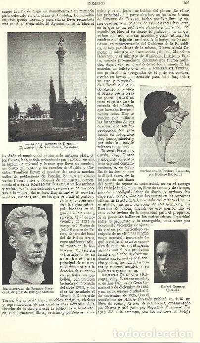 Cartoline: LAMINA ESPASA 39414: Tumba de Jose Romero de Torres y caricatura de Pastora Imperio, por Romero - Va