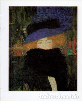 Postkarten: LAMINA V23294: Gustav Klimt. Se&ntilde;ora con sombrero y boa de plumas - Varios