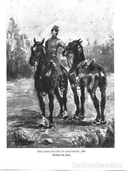 Postales: LAMINA 33172: Dos caballos con un ordenanza - Jean Bouret