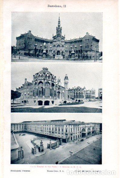 Postais: LAMINA V29271: Hospital de San Pablo y Estacion de tren M. Z. A. en Barcelona - Varios