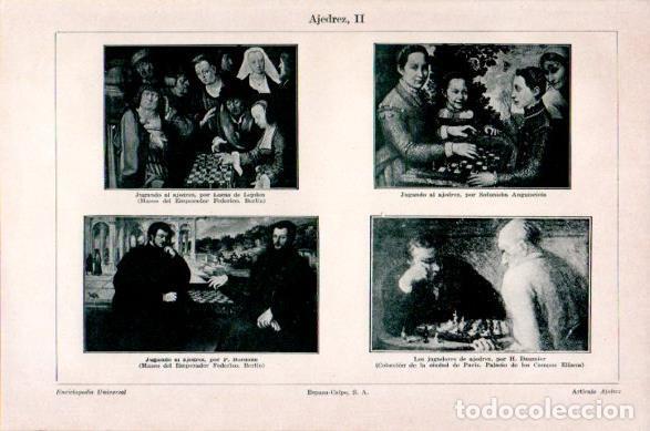 Postales: LAMINA V23705: Obras jugando al ajedrez - Varios