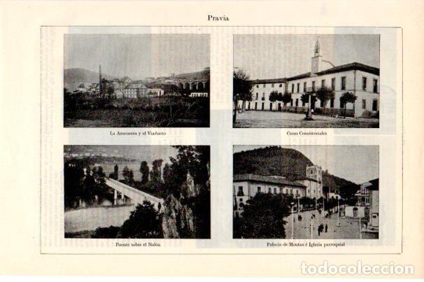 Postais: LAMINA V30716: Vistas de Pravia, Asturias - Varios
