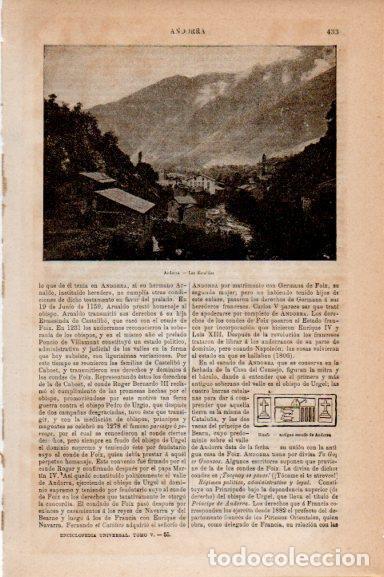 Postales: LAMINA V30743: Vista de Las Escaldas, Andorra - Varios