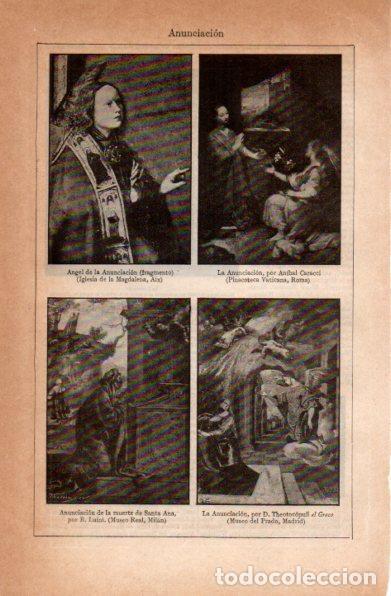 Postcards: LAMINA V30864: Anunciacion por Caracci B. Luini y el Greco - Varios