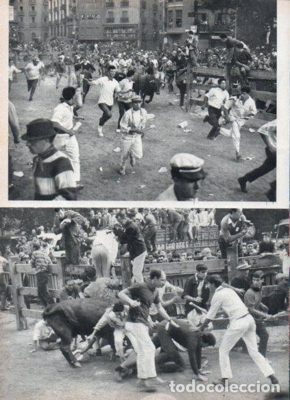 Postales: LAMINA V24945: Mozos en las calles de Pamplona en San Fermin - Varios