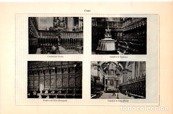 Postales: LAMINA V31021: Coros de las Catedrales de Toledo, Siguenza, Zaragoza y Lima - Varios