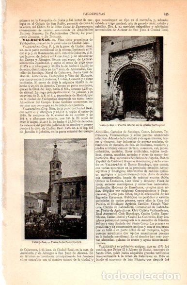 Postcards: LAMINA V31232: Plaza de la Constitucion e iglesia en Valdepe&ntilde;as - Varios